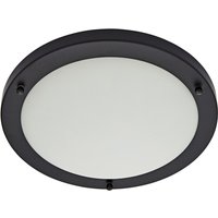 Spa 310mm Delphi Flush Ceiling Light Opal Glass and Satin Black