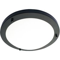 Spa 310mm Delphi LED Flush Ceiling Light 18W Cool White Opal Glass and Matte Black