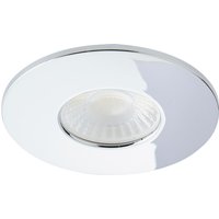 Spa Rhom LED Fire Rated Downlight 8W Dimmable IP65 Tri-Colour CCT Chrome