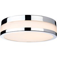Firstlight Marnie LED Flush Ceiling Light 12W Warm White in Chrome and Opal Glass