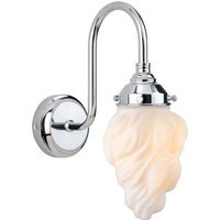Firstlight Flame Art Deco Style Wall Light in Chrome and White Flame Glass