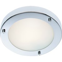 Firstlight Rondo Modern Style 18cm Flush Ceiling Light in Chrome and Opal Glass