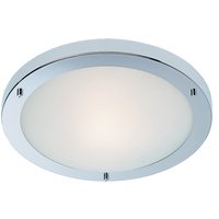 Firstlight Rondo Modern Style 31cm Flush Ceiling Light in Chrome and Opal Glass
