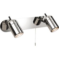 Firstlight Atlantic Modern Style 2-Light Wall Spotlight with On/Off Pull Cord Chrome