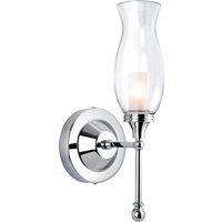 Firstlight Aston Classic Style Fluted Wall Light in Chrome and Clear Glass