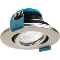 Phoebe LED Firesafe Tiltable Downlight 4W/6W/8W Dimmable CCT Multi-Wattage Satin Nickel