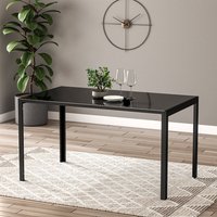 1.4M Black Glass Dining Table