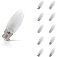 10-Pack Crompton Candle LED Light Bulbs B22 2.2W (25W Eqv) Cool White Opal Bayonet Frosted
