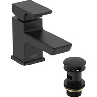 Bristan Cobalt Basin Mixer Tap with Clicker Waste - Black