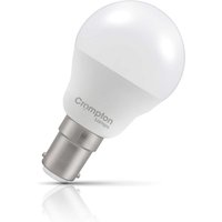 Crompton Golfball LED Light Bulb B15 4.2W (40W Eqv) Cool White Opal Round Small Bayonet Frosted