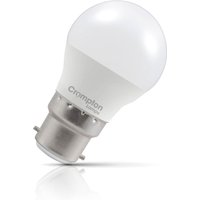 Crompton Golfball LED Light Bulb B22 6.5W (60W Eqv) Cool White Opal Round Bayonet Frosted