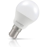 Crompton Golfball LED Light Bulb B15 6.5W (60W Eqv) Dim Cool White Opal Round Small Bayonet Frosted