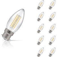 10-Pack Crompton Candle LED Light Bulbs B22 4.2W (40W Eqv) Cool White Clear Filament Bayonet