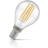 Crompton Golfball LED Light Bulb E14 6.5W (60W Eqv) Cool White Clear Filament Round Small Screw